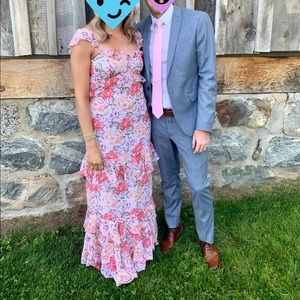 Wayf Pink Floral Maxi Dress - Size Small